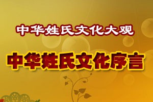 中华姓氏文化大观序言