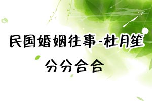 民国婚姻往事杜月笙分分合合