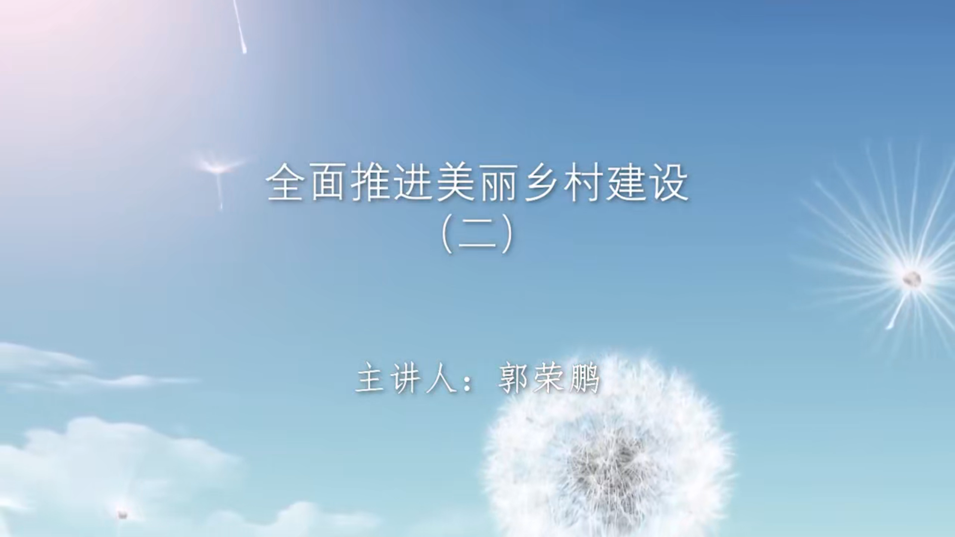 全面推进美丽乡村建设（二）