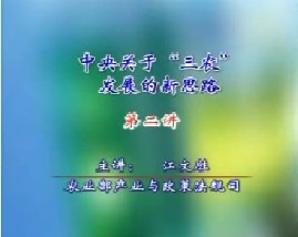 中央关于“三农”发展的新思路（二）
