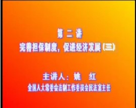 《物权法》二：完善担保制度，促进经济发展（三）