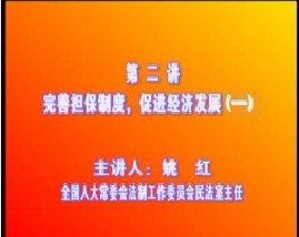 《物权法》二：完善担保制度，促进经济发展（一）