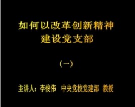 如何以改革创新精神建设党支部（一）