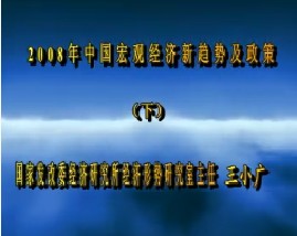 2008年中国宏观经济新趋势及政策（下）