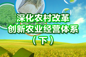 深化农村改革 创新农业经营体系（下）