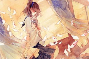 水彩风景人物《寄信的女孩》（二）